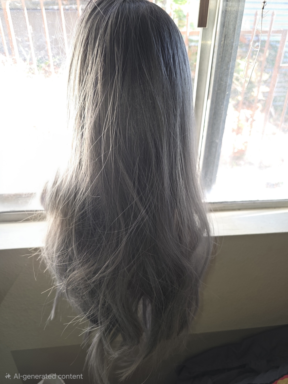 Gray Long Straight Layered Women's Wig - Unbranded